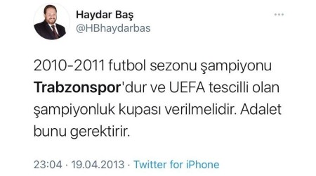 Prof.Dr. Haydar Ba ike Srecinde Trabzonspor'a Destek Veren Tek Liderdi