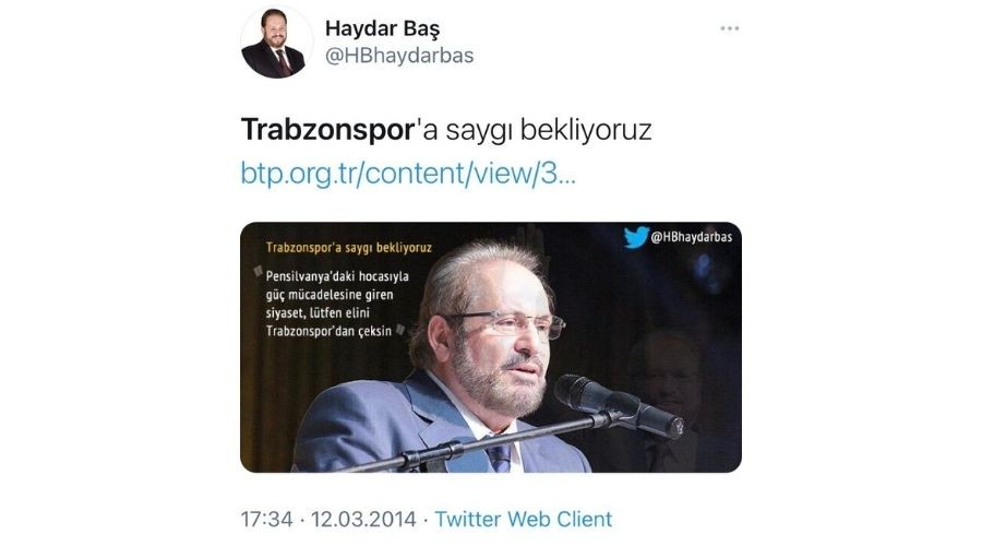 Prof.Dr. Haydar Ba ike Srecinde Trabzonspor'a Destek Veren Tek Liderdi