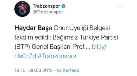 Prof.Dr. Haydar Baş Şike Sürecinde Trabzonspor'a Destek Veren Tek Liderdi