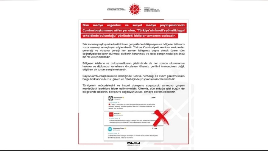 Dezenformasyonla M�cadele Merkezi A��klad�! "T�rkiye'nin �srail'e..."