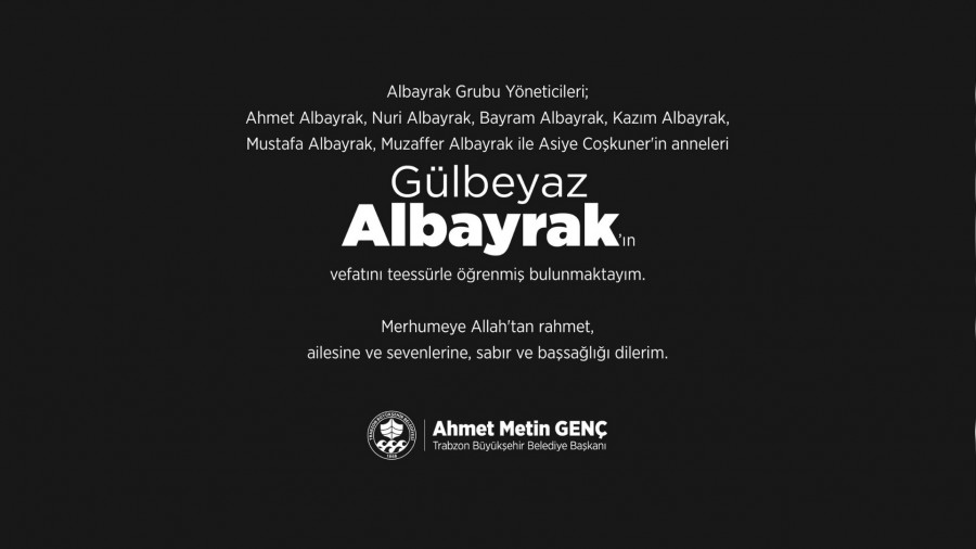 Trabzon Büyükşehir Belediye Başkanı Ahmet Metin Genç Başsağlığı mesajı - 01.05.2024