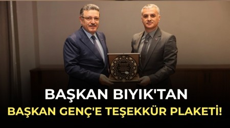 Ba�kan B�y�k'tan Ba�kan Gen�'e Te�ekk�r Plaketi! 